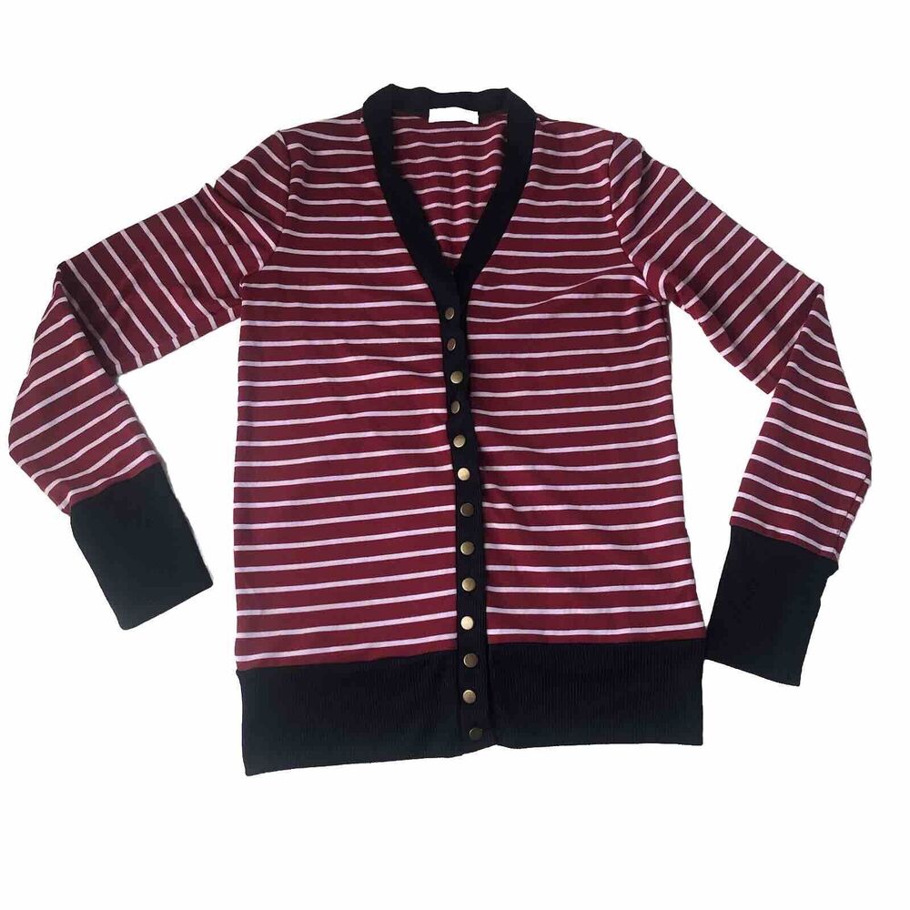 Coco and Main Women’s Size Large Stripped Button Snap Down Cardigan